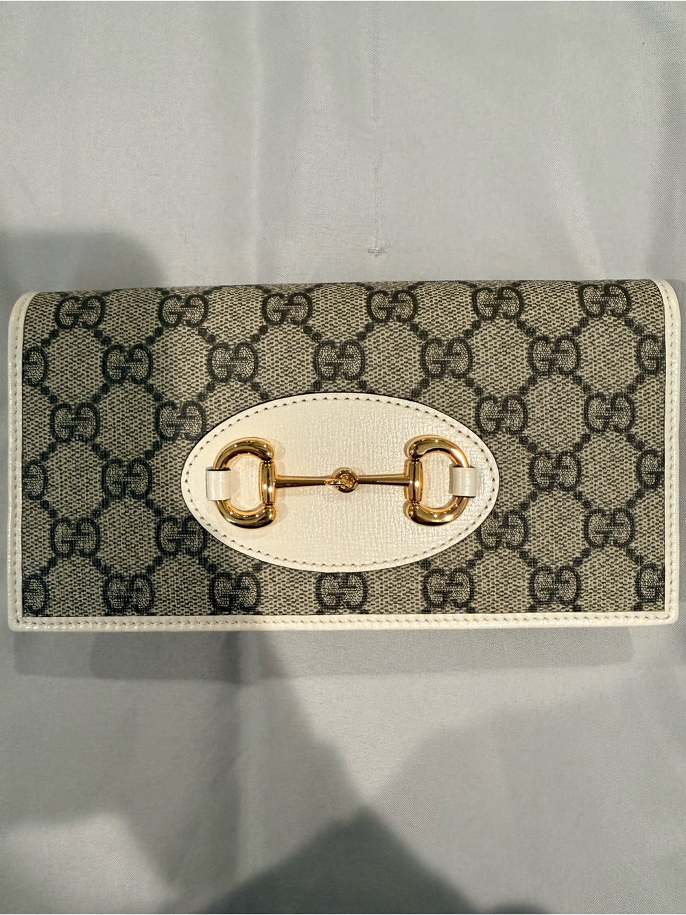 Gucci Horsebit 1955 wallet on chain with White Trim and Gold Hardware - Picture 8 of 12